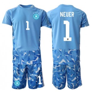 Tyskland Manuel Neuer #1 Målmand Udebanetrøje Børn VM 2026 Kortærmet (+ Korte bukser)